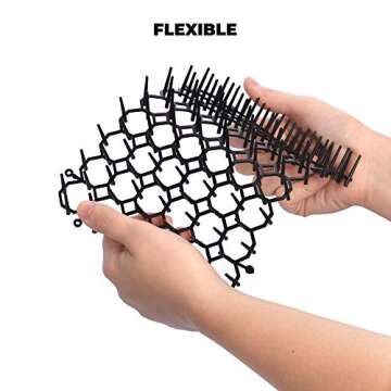 Cat Scat Spike Strips (24Pack) - Pet and Dog Deterrent Prickle Mat for Garden, Porch, Home – Effective, Non-Invasive and Safe – Easy to Install – includes 6 Garden Pegs, 12 Ties and 2 Gardening Tools