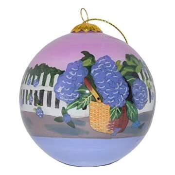 Art Studio Company - Hand Painted Christmas Ornament, Blown Glass, Hanging Tree Ornament, Holiday De...