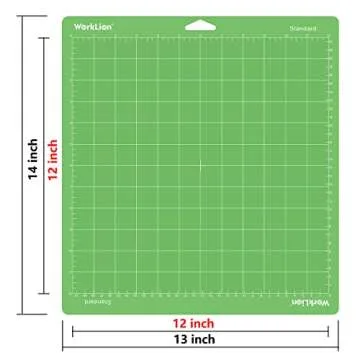 WORKLION 12x12 Cutting Mat for Cricut: (Standard adhesive, 3 Mats) Cricut Explore One/Air/Air 2/Maker Standard Adhesive Sticky Green Quilting Cricket Replacement Cut Mats