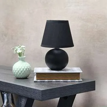 Simple Designs LT2008-BLK Mini Globe Table Lamp