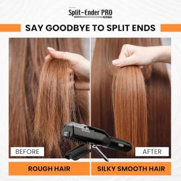 Split-Ender Pro Hair Cutter Fix Automatic Split End Remover for Treatment of Frizzy, Dry, Damaged, Colored, Broken, Curly, Straight or Bleached Hair Types, Women Beauty Hair Styling Tool - Black