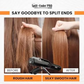 Split-Ender Pro Hair Cutter Fix Automatic Split End Remover for Treatment of Frizzy, Dry, Damaged, Colored, Broken, Curly, Straight or Bleached Hair Types, Women Beauty Hair Styling Tool - Black