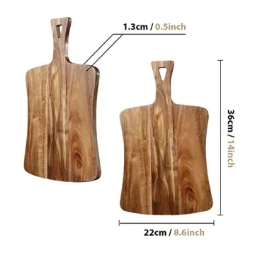 Stylish Acacia Cutting Board with Handle 14" x 8.5"