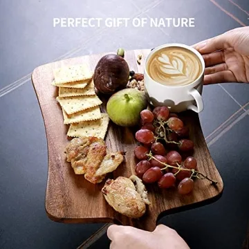 Stylish Acacia Cutting Board with Handle 14" x 8.5"