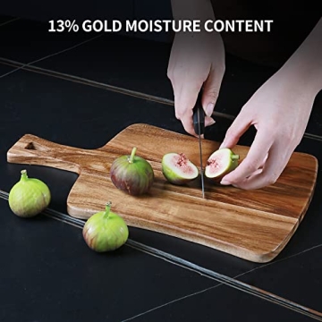 Stylish Acacia Cutting Board with Handle 14" x 8.5"