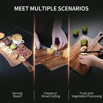 Stylish Acacia Cutting Board with Handle 14" x 8.5"