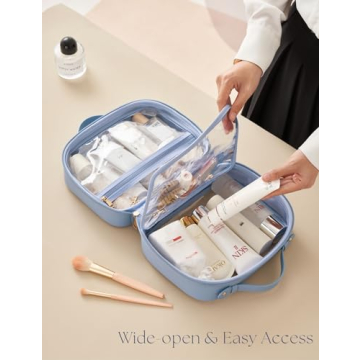 Oaque Double Layer Clear Cosmetic Bag for effortless travel