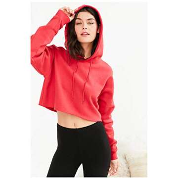 Hoodies for Women Workout Crop Top Hoodie Hooded Pullover Sweatshirt