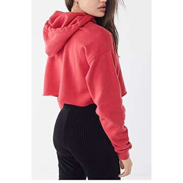 Hoodies for Women Workout Crop Top Hoodie Hooded Pullover Sweatshirt