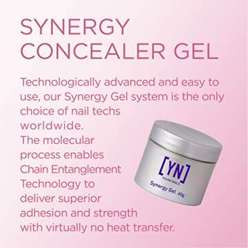 Young Nails Synergy Concealer Gels - Easy to Use Technologically Advanced Chain Entanglement. Build, Conceal, Sculpt, & Gloss - Available in 15 gram, 30 gram, & 60 gram size options