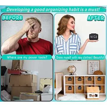 54-Piece Set of Basket Labels Clip On For Storage Bins: 20 Erasable Plastic Kitchen Pantry Labels, 32 Removable PVC Tag Stickers, 2 White Chalk Markers, For Organization Container, Jar, Shelf, Laundry