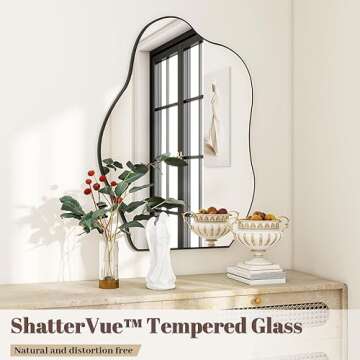 BEAUTYPEAK 20x28 Irregular Wall Mirror with Wood Frame