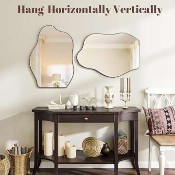 BEAUTYPEAK 20x28 Irregular Wall Mirror with Wood Frame