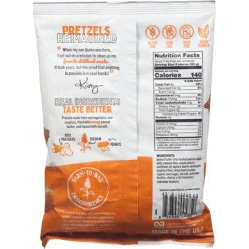 Quinn Snacks Peanut Butter Filled Pretzels for Crunchy Snacking