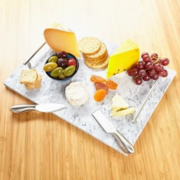 Miko Marble Serving Tray for Elegant Cheese Presentations