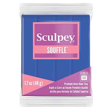 Sculpey Soufflé™ Polymer Oven-Bake Clay, Cornflower Blue, Non Toxic, 1.7 oz. bar, Great for jewel...