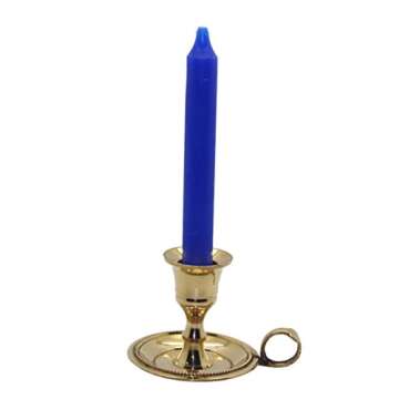 Govinda Brass Chamberstick Candle Holders - Pack of 2 - Perfect for Tapers