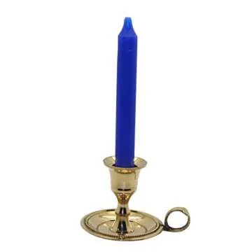 Govinda Brass Chamberstick Candle Holders - Pack of 2 - Perfect for Tapers