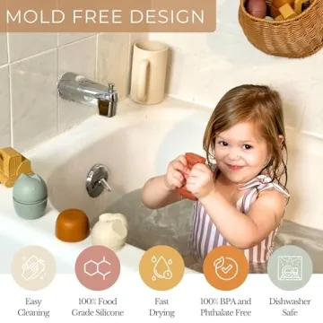 Brooklyn Neutral Mold Free Bath Toys for Kids & Toddlers