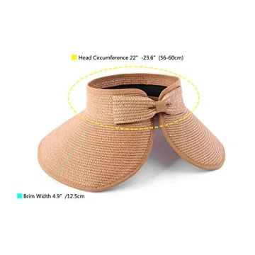 Foldable Women's Sun Visor Hat UPF 50+ Wide Brim