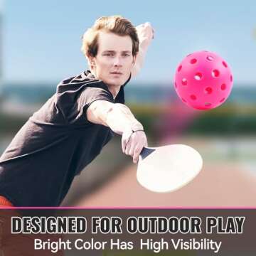 Fizzazzle Outdoor Pickleball Balls 40 Holes - 4 Pack USAPA Standard Pink Balls - Pickleball Accessories Set - High Bounce True Flight & Durable Pickle Balls