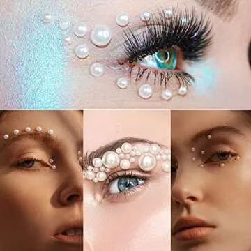 BELLEBOOST 5600pcs Flat Back Beige Pearls Kit for Art