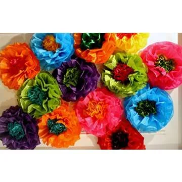 Wedding Photo Wall with Mexican Tissue Paper Flowers