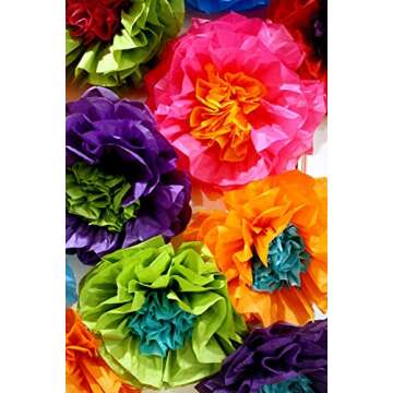 Wedding Photo Wall with Mexican Tissue Paper Flowers