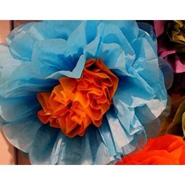 Wedding Photo Wall with Mexican Tissue Paper Flowers