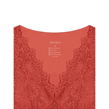 REORIA Womens Sexy V-Neck Sleeveless Lace Cropped Tank Top