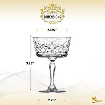 HISTORY COMPANY British Gentleman’s Club Crystal Cocktail Glass 2-Piece Set (Gift Box Collection)