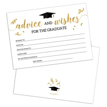 Hat Acrobat 2024 Graduation Advice Cards - Elegant Wishes & Advice Cards (50 Pack)