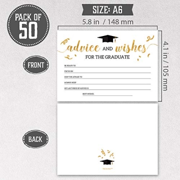Elegant Graduation Advice Cards for Any Graduate - 50 Pack