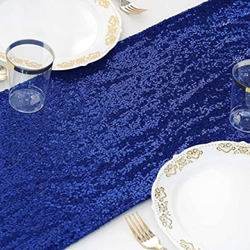 Yuboo Royal Blue Sequin Table Runners for Elegant Decor