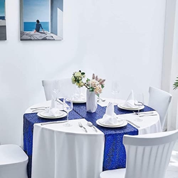 Yuboo Royal Blue Sequin Table Runners for Elegant Decor