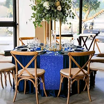 Yuboo Royal Blue Sequin Table Runners for Elegant Decor
