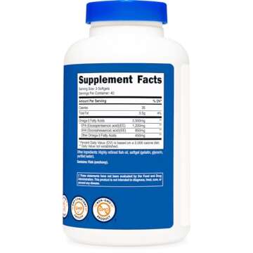 Nutricost Omega 3 Fish Oil - 2500MG, 120 Softgels (40 Serv) - Fish Oil, Wild Caught! 1200mg EPA 850mg DHA - Non-GMO, Gluten Free