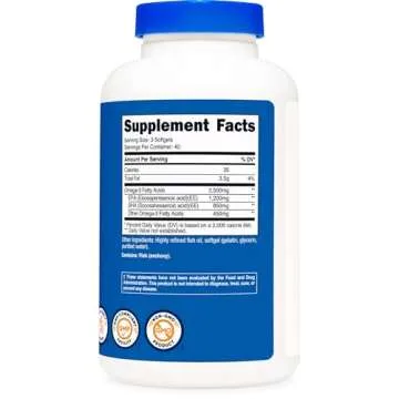 Nutricost Omega 3 Fish Oil - 2500MG, 120 Softgels (40 Serv) - Fish Oil, Wild Caught! 1200mg EPA 850mg DHA - Non-GMO, Gluten Free