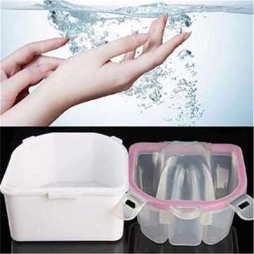 GOMYIE Nail Spa Bowl Professional Acetone Resistant Soak Off Warm Nail Soak Bowl Manicure Tool(White)