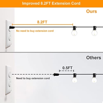 100FT Outdoor String Lights with Dimmable LED Bulbs