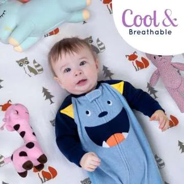 GROW WILD Wooland Fitted Sheets (3 Pack) - Soft Cotton Jersey Knit Baby Crib Sheets | Crib Mattress Sheets and Boys Toddler Bed Sheets (Crib)