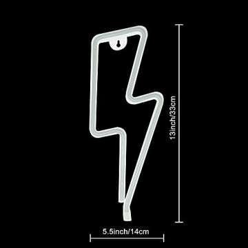 CREPRO Lightning Bolt Neon Signs, USB or Battery Powered Pink Led Lightning Neon Light Sign for Bedroom, Neon Wall Decor Lights for Girls Kids Gift, Birthday, Party, Wedding, Christmas Decor