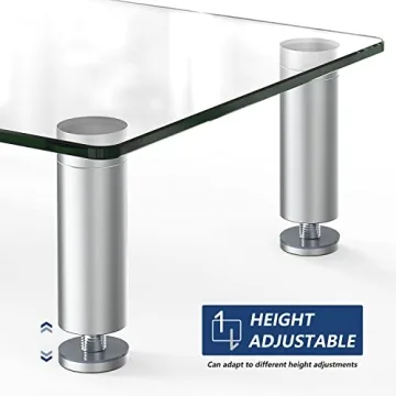 FITUEYES Adjustable Glass Monitor Stand for Desk Organization