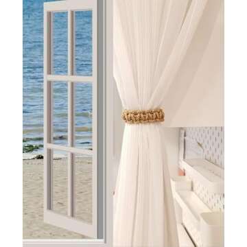 Handmade Braided Curtain Tiebacks, Rustic & Stylish Set of 4