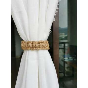 Handmade Braided Curtain Tiebacks, Rustic & Stylish Set of 4