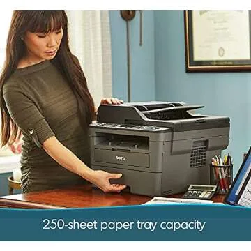Brother MFC-L2710DW Series Compact Wireless Monochrome Laser All-in-One Printer - Print Copy Scan Fax - Mobile Printing - Auto Duplex Printing - Print Up to 32 Pages/Min - ADF + HDMI Cable