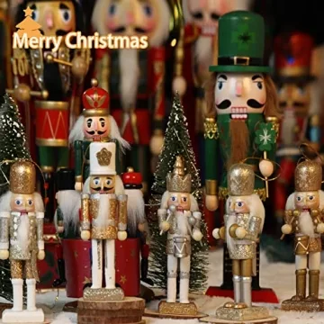 Jolik Nutcracker Christmas Ornament Set - 5 Glittered Soldiers