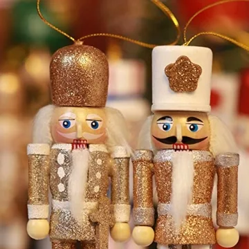 Jolik Nutcracker Christmas Ornament Set - 5 Glittered Soldiers