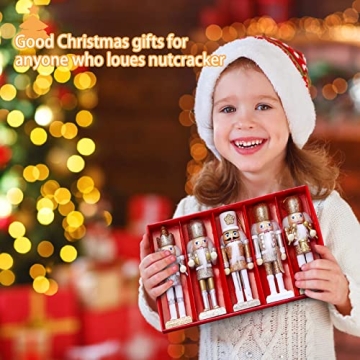 Jolik Nutcracker Christmas Ornament Set - 5 Glittered Soldiers