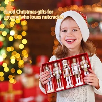 Jolik Nutcracker Christmas Ornament Set - 5 Glittered Soldiers